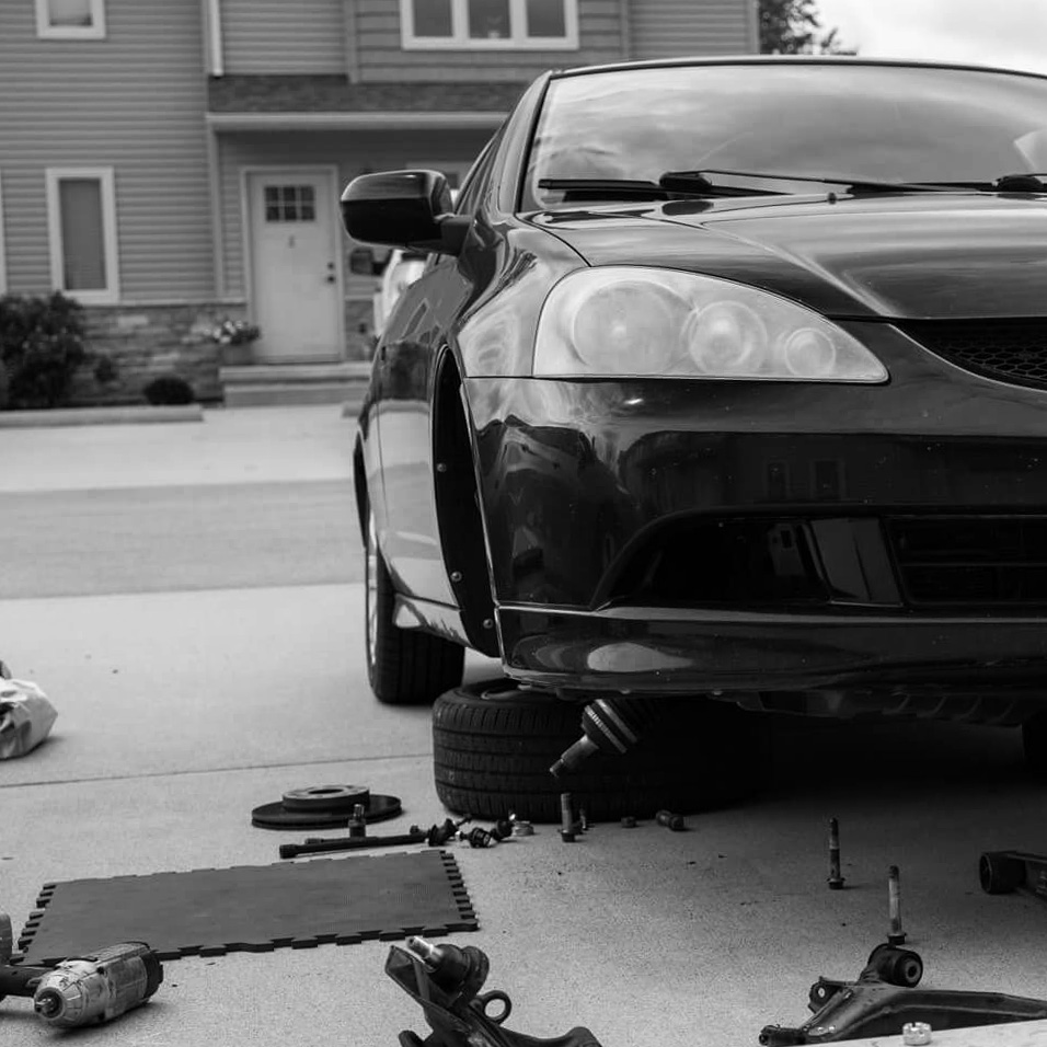 car on a jack